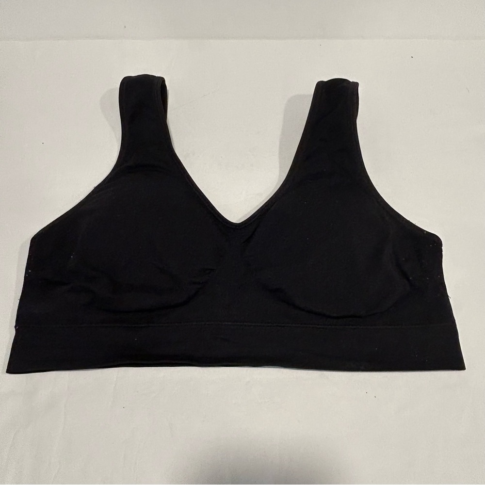 Genie Bra Size 3XL Black Nylon Spandex Removable Pad Shape wear Seamless